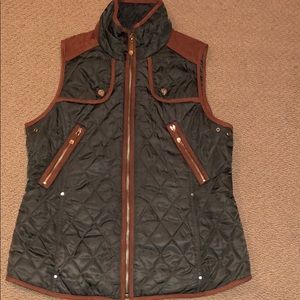 Vince Camuto Quilted Suede Equestrian Vest